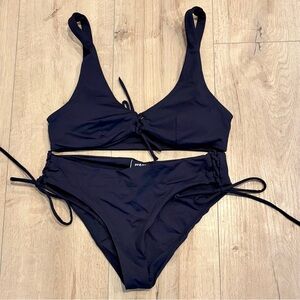 prAna Black Bikini Set Small Adjustable Tie Side Sustainable Swim